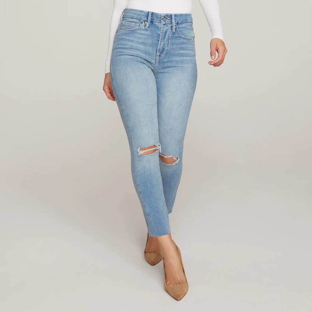 GOOD WAIST CROP RAW EDGE GOOD AMERICAN JEANS